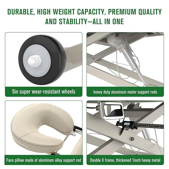 Electric Massage Table, Electric Lift Motor Height adjustable and Manual
