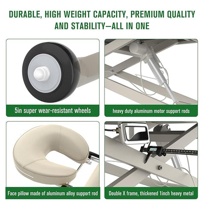 Electric Massage Table, Electric Lift Motor Height adjustable and Manual