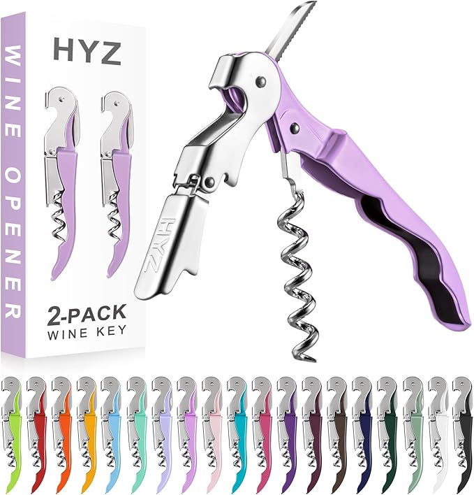 HYZ 2-Pack Wine Opener Waiter Corkscrew, Professional Wine Key