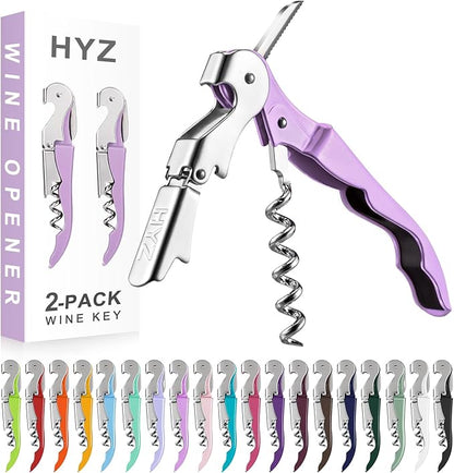 HYZ 2-Pack Wine Opener Waiter Corkscrew, Professional Wine Key