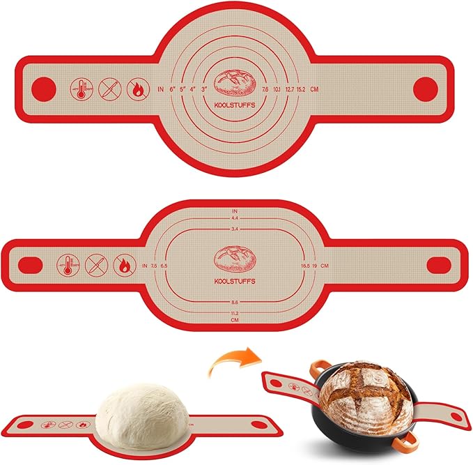 Silicone Bread Sling Oval and Round, Sourdough Tools & Dutch Oven Accessories
