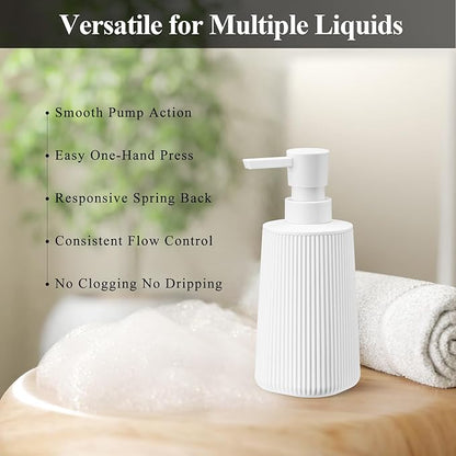 White 2 Pack Hand Soap Dispensers Set