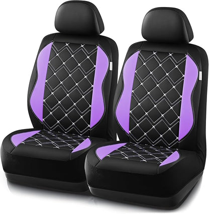 Road Comforts Seat Covers, Premium Leather Car Seat Covers Front Seat for Women Girls,Airbag Compatible, Automotive Seat Covers Universal Fit Most Cars,Vans,Truck,SUV