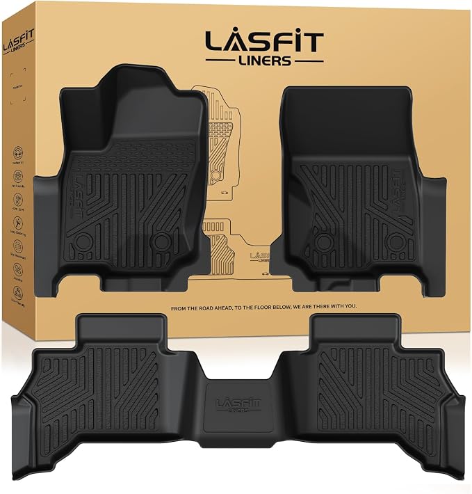 LASFIT Floor Mats for Toyota 4Runner 2025 2026 5 Seats(Not for Hybrid), All Weather TPE Custom Fit Floor Liner for 4Runner SR5/TRD/Limited 6th gen Front&Rear 4 Runner 2025-2026 Car Mats, Black