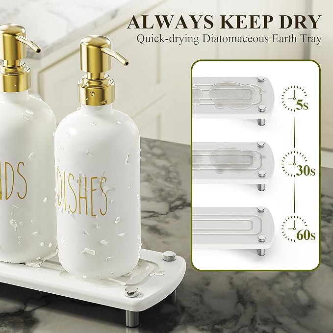 Cisily Kitchen Soap Dispenser Set Comes