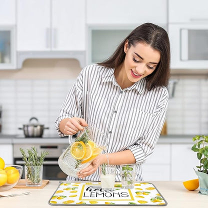 Zonon Dish Drying Mat for Kitchen Counter 16 x 24 Microfiber Absorbent Dish