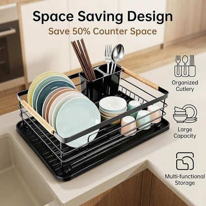 Dish Racks for Kitchen Counter, Thickened Metal Dish Drying Rack