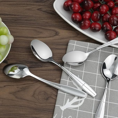 Stainless Steel Flatware Dessert Spoons, Set of 12