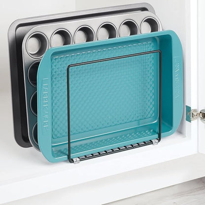 mDesign Steel Storage Tray Organizer Rack