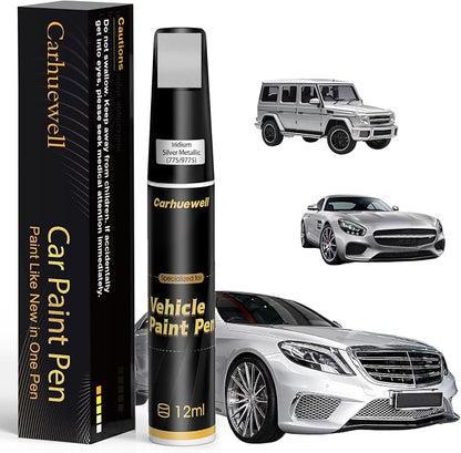 (775/9775) Iridium Silver Metallic Touch Up Paint Compatible with Mercedes-Benz, Exact Match Car Paint Pen Automotive Scratch Repair Remover Kit Quick & Easy Solution for Vehile Chips and Nicks