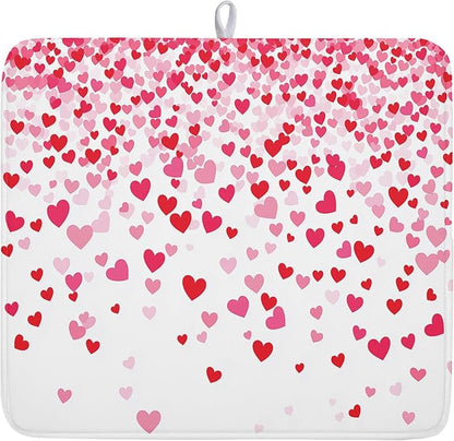 Valentine's Day Dish Drying Mat