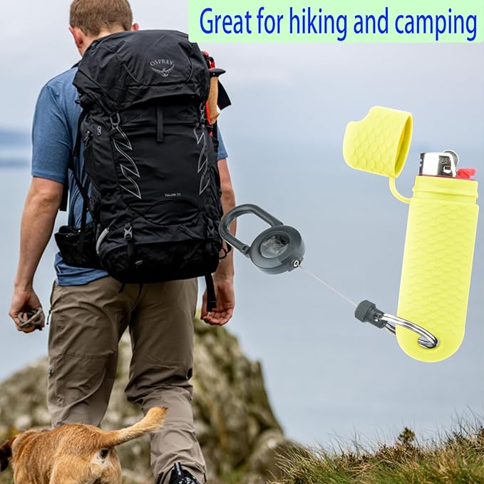 5 Pcs Waterproof Lighter Case Cover Holder for BIC Regular Lighters Sleeve Type J6 Outdoor Survival Multipurpose Seal Lighter Pouchfor Hiking and Camping (Yellow, 5)