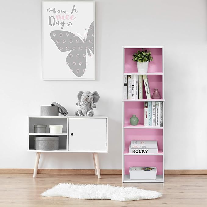 Furinno LUDER Book Shelf, 5-Tier Bookshelf, Bookcase