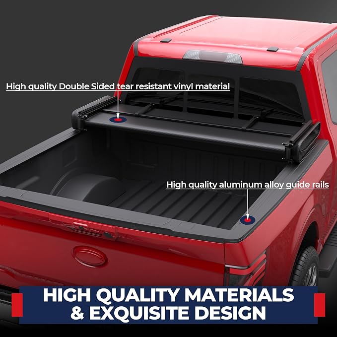 MOSTPLUS 5.5FT Tri 3-Fold Soft Fold Truck Bed Tonneau Cover Compatible for 2009-2014 Ford F150 F-150 Styleside (Excl Raptor Series) 67Inch