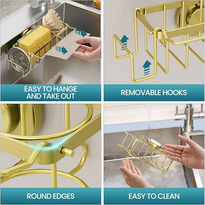 TAILI 4-in-1 Sponge Holder for Kitchen Sink
