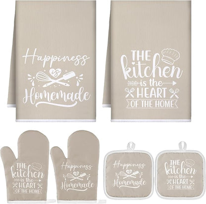 Sratte 6 Pcs Kitchen Decor Accessories Set Farmhouse Towels Pot Holders Oven