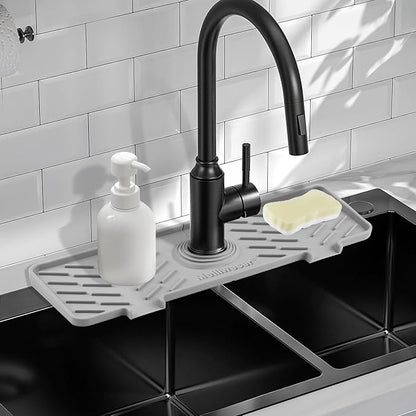 Silicone Faucet Mat for Kitchen Sink – Gen 3 10° Slope Splash Guard
