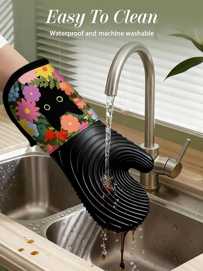 Slohif Long Silicone Oven Mitts Heat Resistant