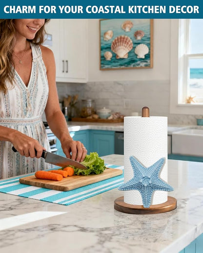 Starfish Paper Towel Holder, Coastal Beach Ocean Decor