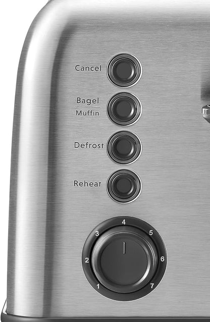 BUYDEEM DT620 2-Slice Toaster, Extra Wide Slots, Retro Stainless Steel