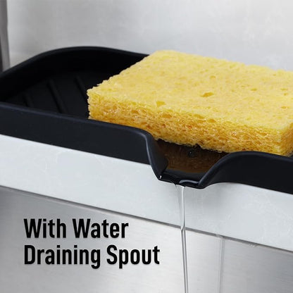 Zulay Kitchen Large Silicone Sponge Holder – Flexible Sink Organizer Tray
