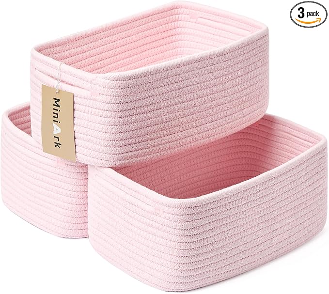 MiniArk Small Storage Baskets for Organizing | Closet Organizer Bins | Shelf