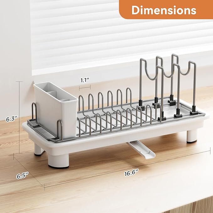 Laveshop Small Dish Drying Rack, Compact Dish Drainer