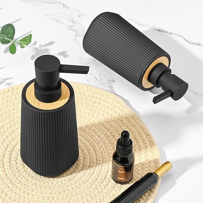 Black Hand Soap Dispenser Set
