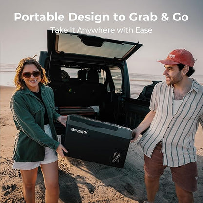 BougeRV 12 Volt Refrigerator, CRPRO 21 Quart 12V Car Fridge, Portable Freezer