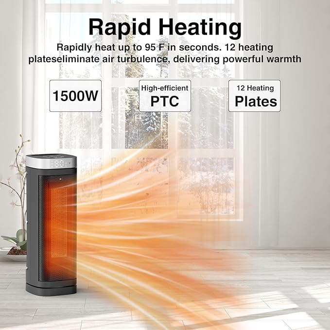 Space Heater, WINHL 17 Inches Electric Heaters