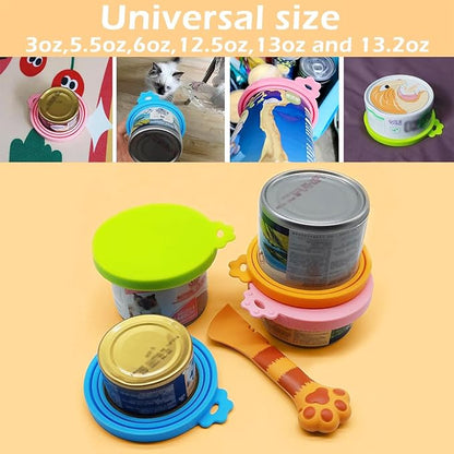 Food Can Spoon & Lids, One Multi-Functional Opener Spatula, Cute Paw Shape Spoon