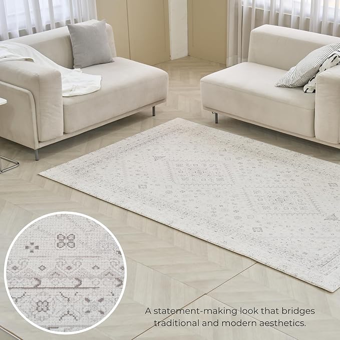 Baby Care Soft Rug (Prestige, Ikat - Persia) 98'' x 59'' Original One-Piece Reversible Rollable Waterproof Play Mat for Infants, Babies, Toddler, and Kids