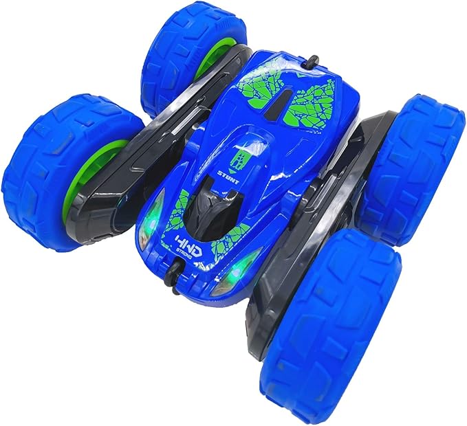 Threeking RC Stunt Car Remote Control Cars with Lights Double-Sided Driving Indoor Outdoor Toys Gifts Presents for 6 7 8 9 10 11 12 Year Old Kids Boys Girls