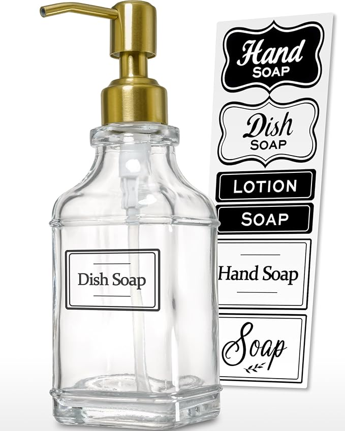 JASAI Antique Square Glass Soap Dispenser