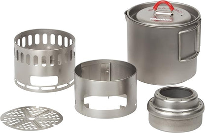 Evernew Titanium Mug Pot 500 Stove Set RED ECA268R