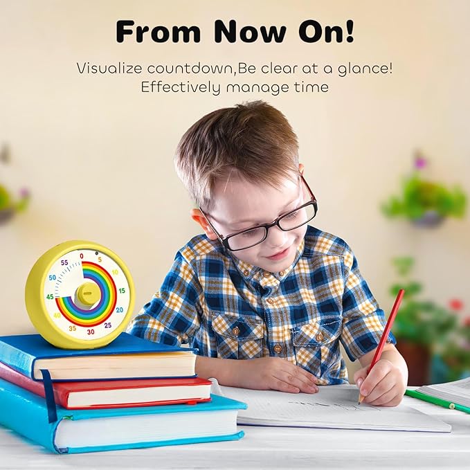 Visual Timer for Kids, 60-Minute Countdown Timer for Classroom Office Kitchen