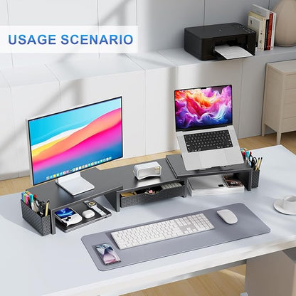 gianotter Dual Monitor Stand Riser, Desk Organizer