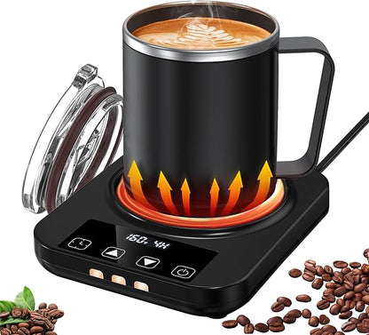 Coffee Mug Warmer & Mug Set for Desk, Electric Coffee Cup Warmer