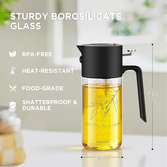 PLAPITATE 2Pcs 17oz Premium Olive Oil Sprayer