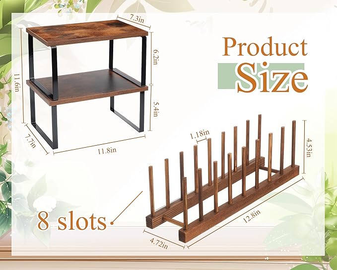 Marsui 4 Pcs Kitchen Organizer Accessories Set Cabinet Organizer Shelf and