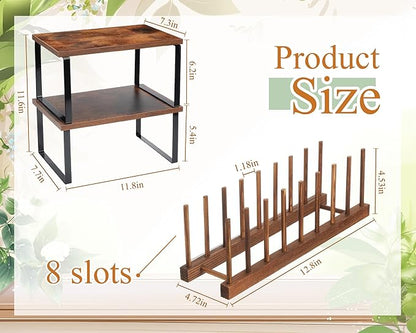 Marsui 4 Pcs Kitchen Organizer Accessories Set Cabinet Organizer Shelf and