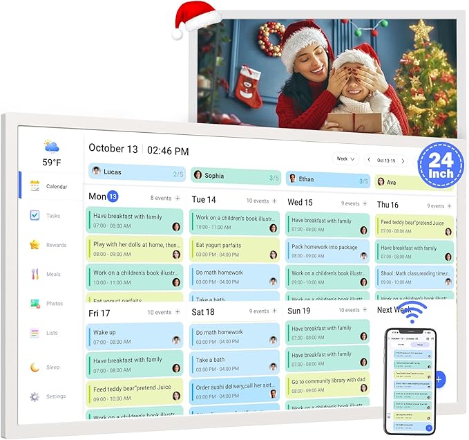 24" Smart Calendar Digital Chore-Chart-for-Planner