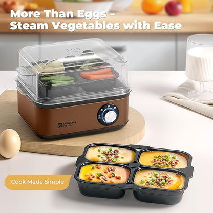 Annie & Mia Design Electric Egg Cooker, Stainless Steel 8 Egg Capacity egg