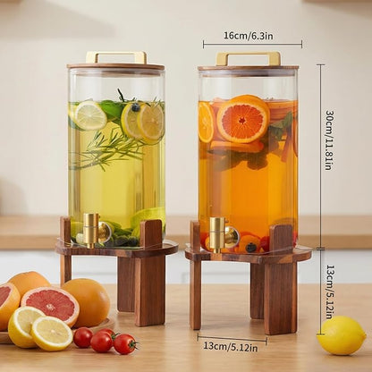 2 PCS 1.5 Gallon Glass Drink Dispenser, Beverage Dispenser