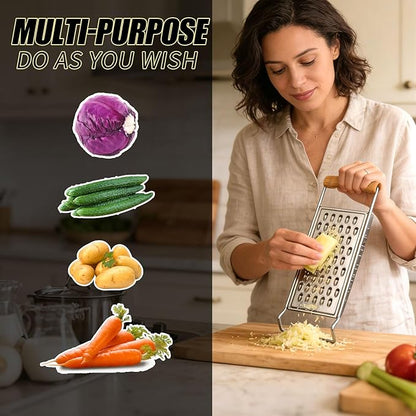 2 Pack Cheese Grater Handheld, Stainless Steel Zester Set of 2, Kitchen Flat