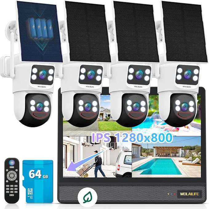 【All-in-One Security System】 Security Cameras Wireless Outdoor, WiFi Home Video