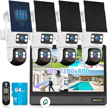 【All-in-One Security System】 Security Cameras Wireless Outdoor, WiFi Home Video