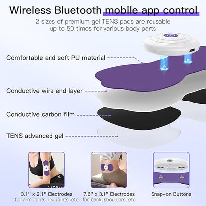 Wireless TENS & EMS Unit Back Pain Relief Massager