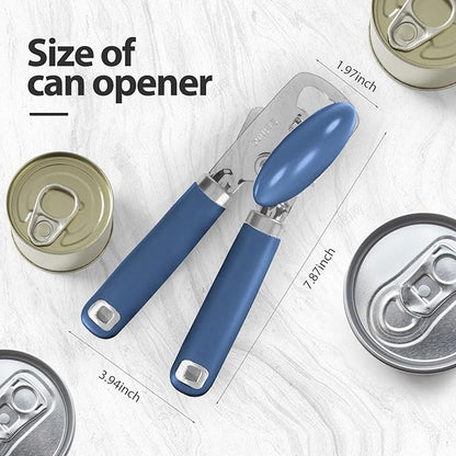 Safring Can Opener Manual, Heavy Duty Stainless Steel Smooth Edge Can Opener
