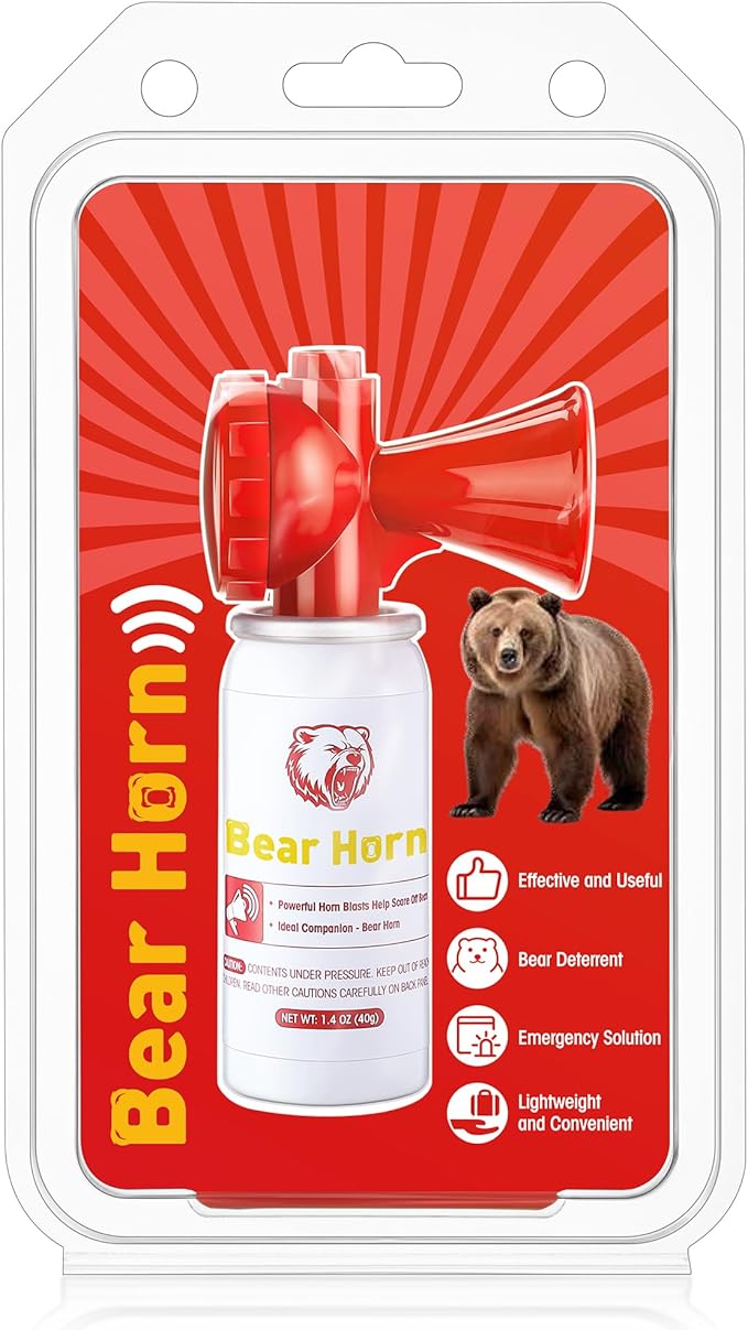 Bear Horn to Scare Bears 1.4oz, Very Loud 120dB Bear Air Horns for Safety for Hiking, Heard Up to 1/2 Mile Away, Bear Spray Self Defense, Blow Horn to Scare Wild Animals, Bear Alarm